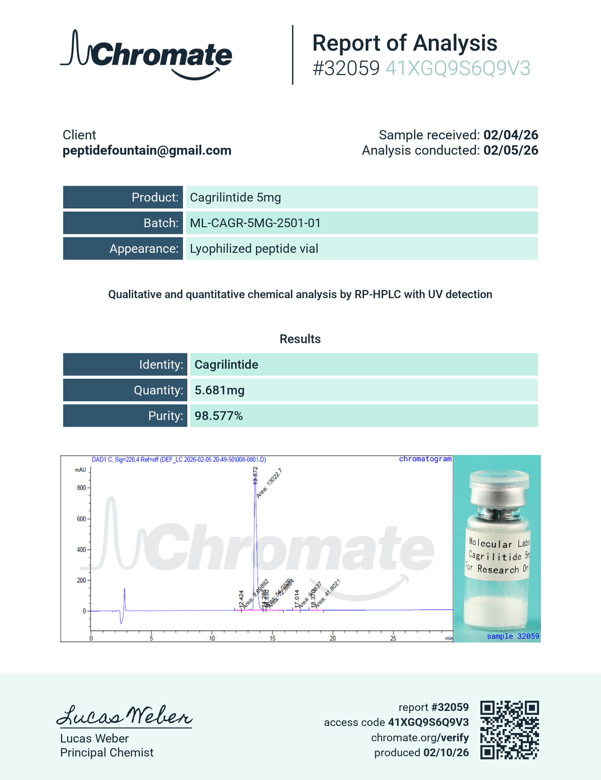 Cagrilintide 5mg - Premium Research Peptide