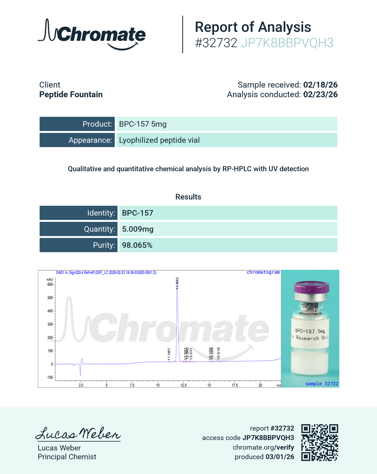 BPC 157   Body Protective compound 5 mg