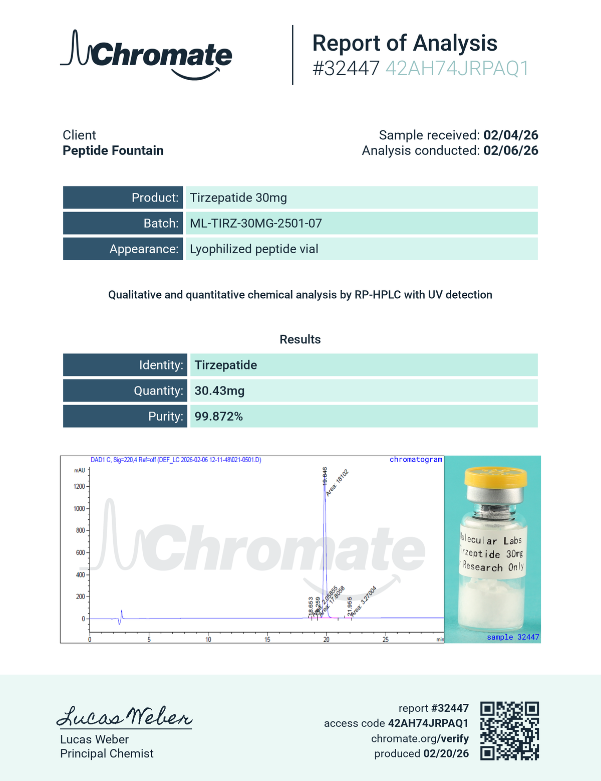 Tz 30 mg (KIT) (10 VIALS)  GLP 1